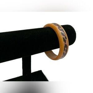 Cheetah Print Wooden Bangle Bracelet